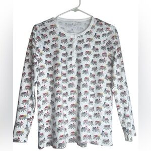Roller Rabbit Pima Cotton Multicolor Elephant Print Top Sz M
